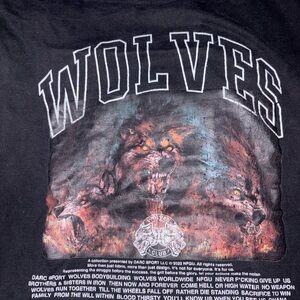 Darc Sport Wolves Large Black Short Sleeve Gym Shirt